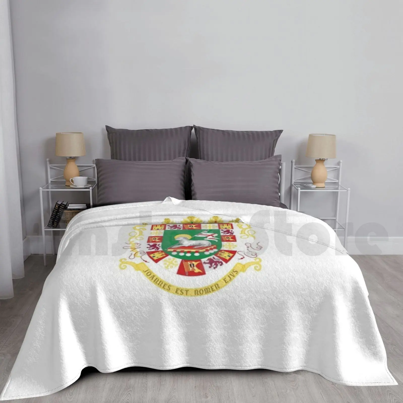 Escudo De Puerto Rico Blanket Super Soft Warm Light Thin Coat Of Arms Of Puerto Rico Pr Pur Shield Heraldry