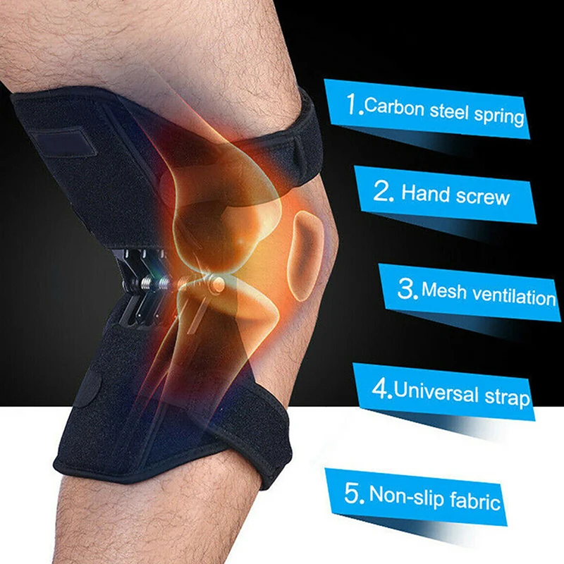 New Knee Pads Joint Support Breathable Power Lift Joint Saving Effort To Protect Old Cold Leg Rebound Spring Force Knee Booster