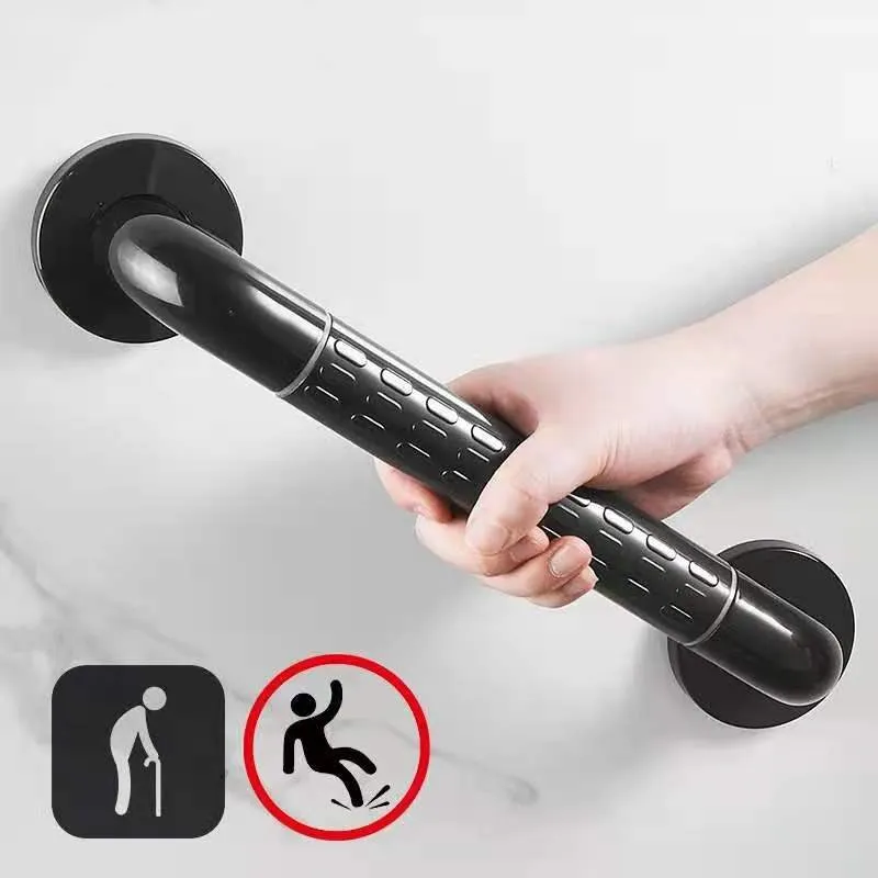 

Bathroom Handrail Black Stainless Steel Safety Grab Bars Elderly Disabled Wall Mount Anti-Slip Toilet Bar Bathtub Shower Handle