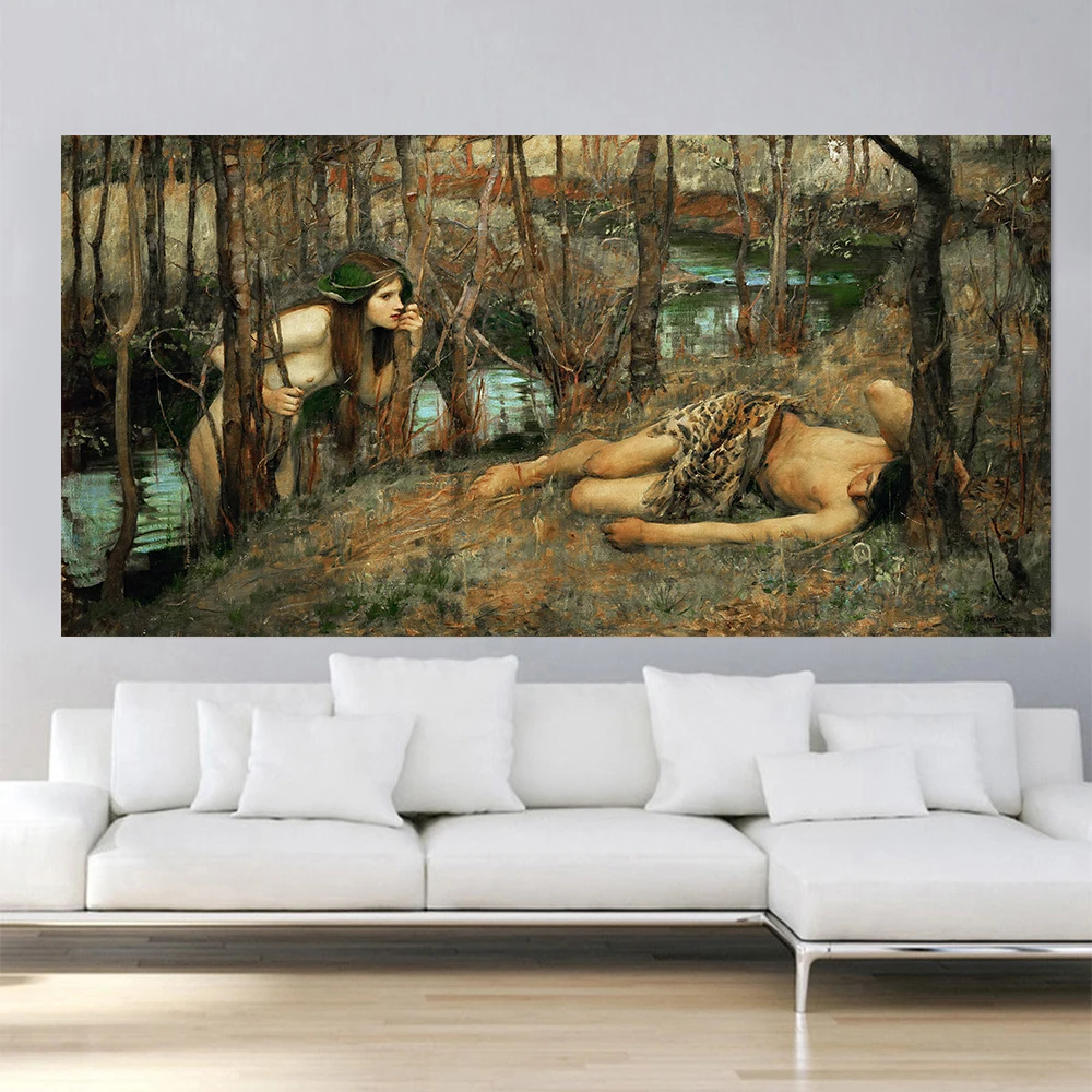 Citon William Waterhouse《The Naiad,Water Nymph,1893》Canvas Art Oil Painting Artwork Poster Picture Wall Decor Home Decoration