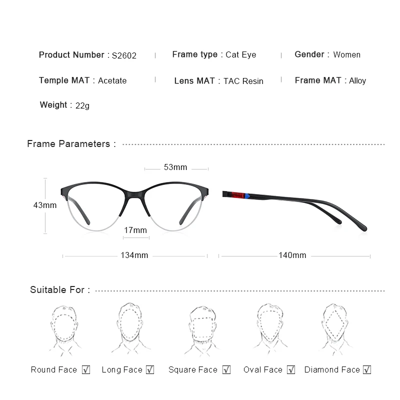 MERRYS DESIGN donna Retro Cat Eye occhiali montatura ultraleggera miopia occhiali da vista occhiali da vista in acetato gambe S2602