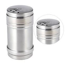 Rotating Lids Design Spice Dispenser Stainless Steel Spice Shaker Multi Function Cooking BBQ Pepper Salt Jar