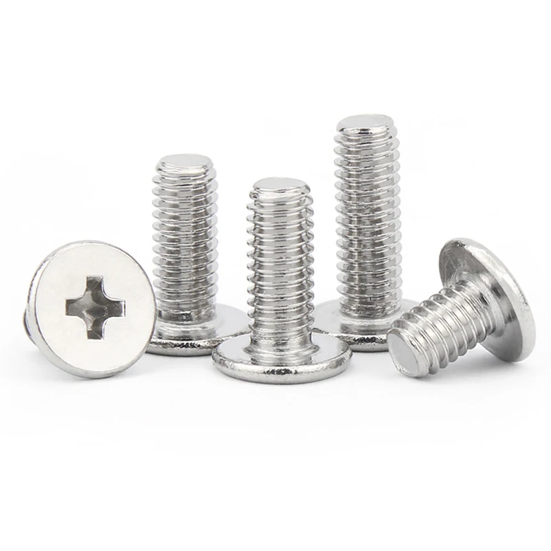 10/25x CM M1.4 M1.6 M2 M2.5 M3 M4 M5 M6 M8 A2 304 Stainless Steel Cross Phillips Ultra Thin Super Low Flat Wafer Head Screw Bolt