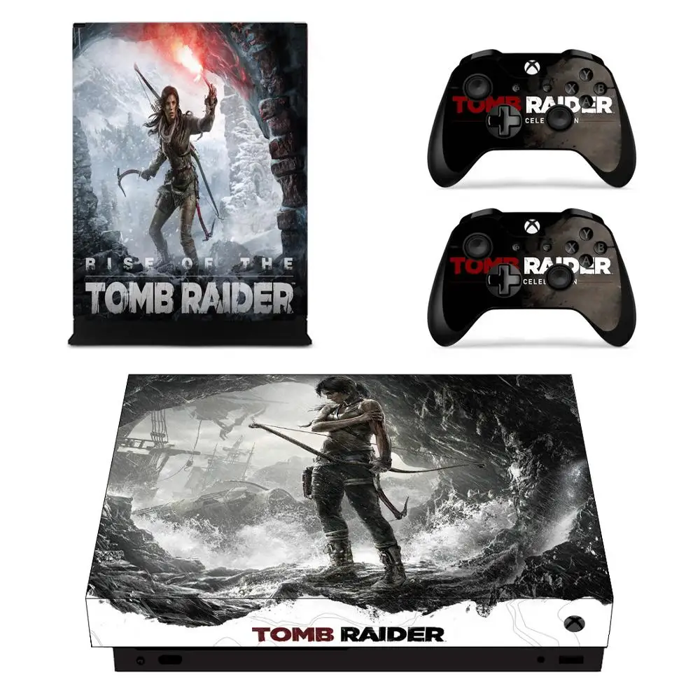 Tomb Raider Full Cover Skin Console & Controller Decal Stickers for Xbox One X Skin Stickers Vinyl