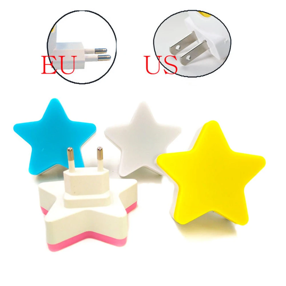 Sensor Control Mini Star Moon LED Light EU/US Plug Night Lamp for Bedside Lamp Baby Bedroom Children\'s Room Sleeping Decoration