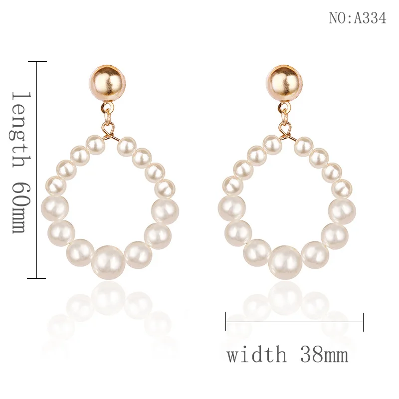 2019 New Personality Foreign Trade Wild Simple Size Pearl Earrings Women Birthday Gift Jewelry Statement Earrings Oorbellen