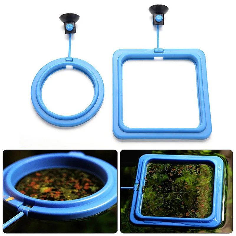 Aquarium Fish Tank Square/Circle Ring Feeder Feeding Station Float Floating Food