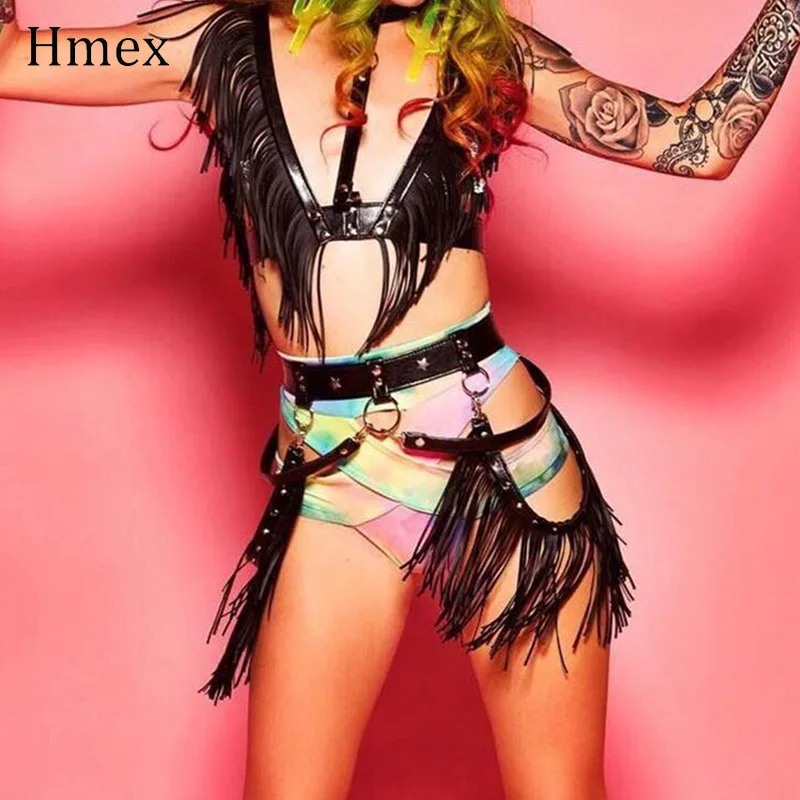 

Punk Handmade PU Leather Tassel Harness Belts Women Sexy Revel Body Bondage Ladys Skirt Belt Party Club Suspenders Waist Belt