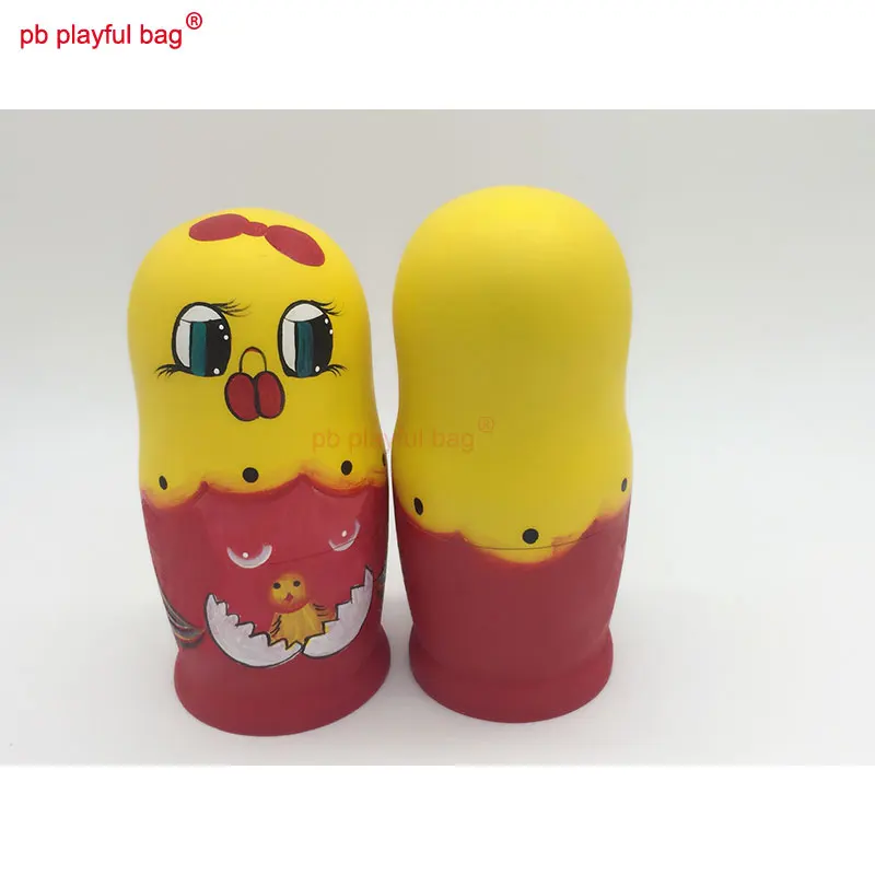 PB Playful bag-muñeco de pollo de siete capas, juguete de madera para manualidades, exquisito, creativo, divertido, regalo de cumpleaños, decoración del hogar, HG68