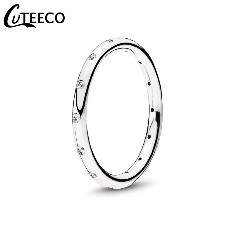 CUTEECO Simple Fashion Rings For Women shiny Zircon Ring Trendy Wedding Ring female Engagement Jewelry