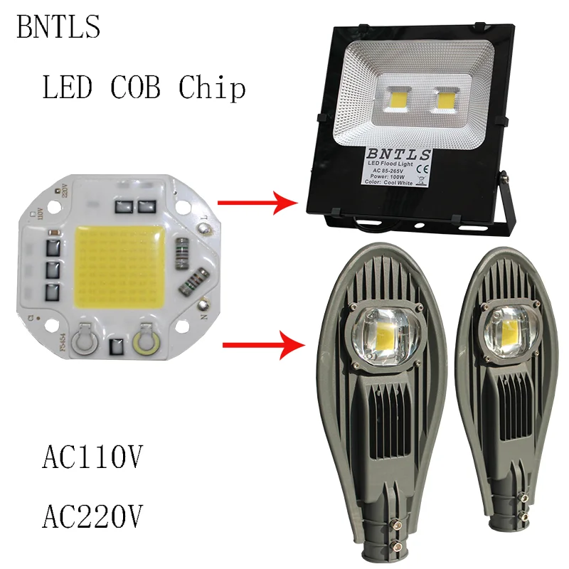 COB LED Chip 30W 50W Power Cold White Warm Light Without Driver AC 110V 220V Street Lamp Chip