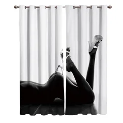 High Heel Woman Black White Window Treatments Curtains Valance Curtain Bathroom Curtains Indoor Decor Print Kids Valance Curtain