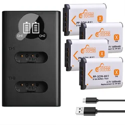 1600mAh NP-BX1 Battery for Sony ZV1F ZV-1 DSC RX1 RX100 M3 M2 RX1R WX300 HX300 HX400 HX50 HX60, Dual Charger for NPBX1