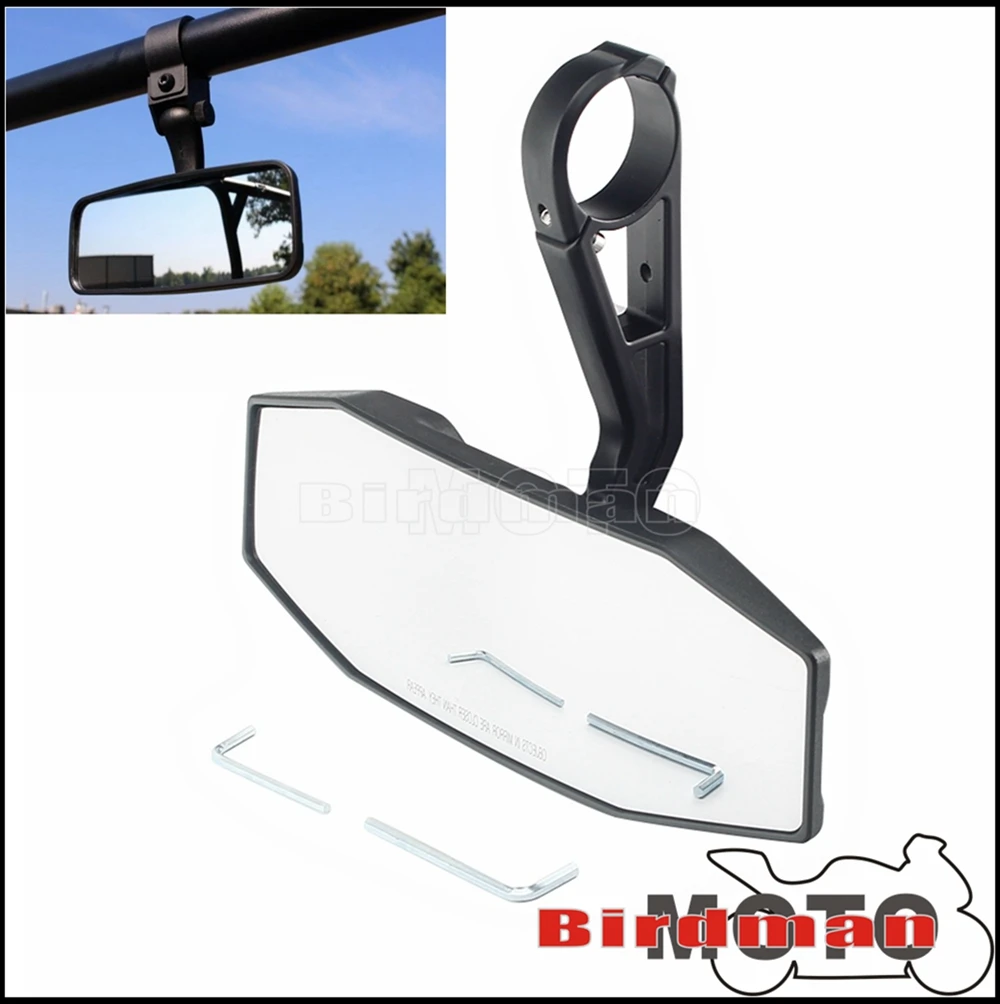 

UTV Rearview Mirror Center Wide Vision Mirror Universal 1.75" Roll Bar For Polaris Ranger RZR 570 800 900 1000 XP 4 1000 2009-14