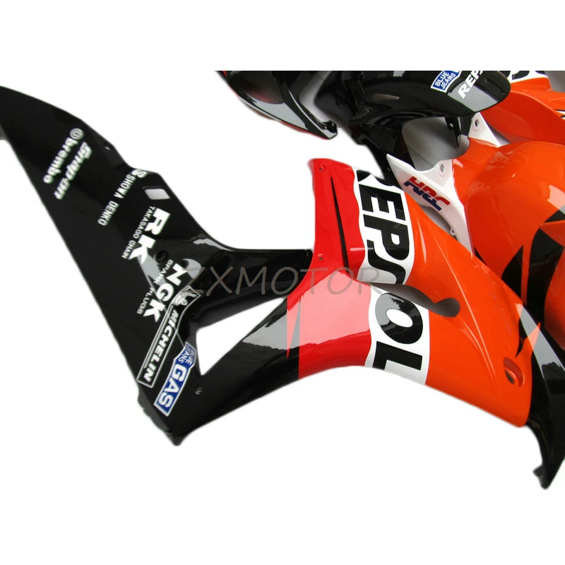 Injection fairings For HONDA CBR1000RR 2006 2007 CBR 1000RR 06 07 Repsol Orange Black ABS Plastic Fairing kit HJ30