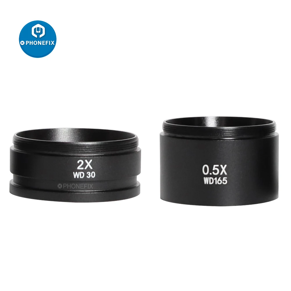 WD165 0.3X 0.5X 0.7X 1.0X 2.0X Barlow Auxiliary Objects Lens Microscope Camera Glass Lens For Trinocular Stereo Zoom Microscope