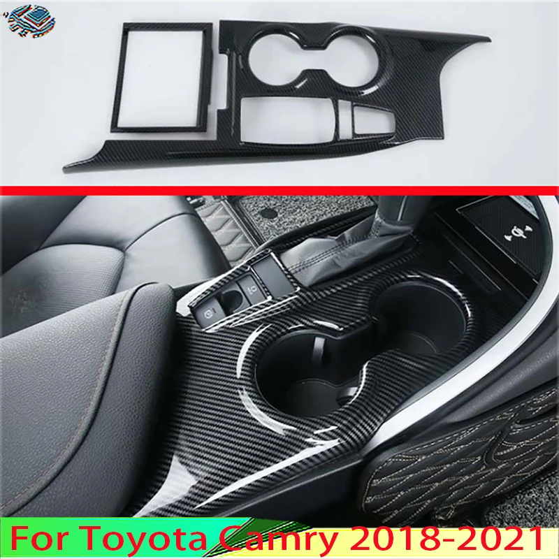 

For Toyota Camry 2018-2021 Car Decoration Carbon Fiber Style Gear Shift Panel Center Console Cover Trim Frame Car Styling