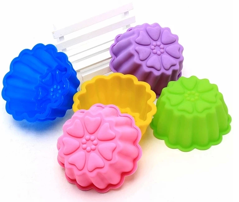 8pcs 5 Cm Muffin Cupcake Silicone Cups Round For Muffin Cupcake DIY Baking Fondant Muffin Cake Cups Molds D583