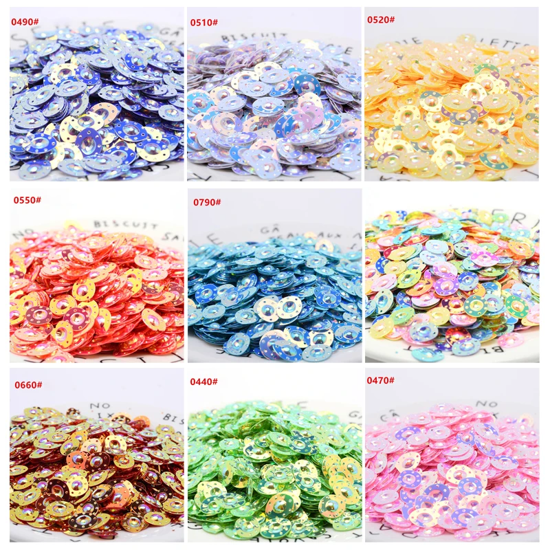 10X13mm  Loose Sequin all colors Cake shape two holes Multicolor Paillettes Sewing Craft Children DIY sewing/wedding Accessories