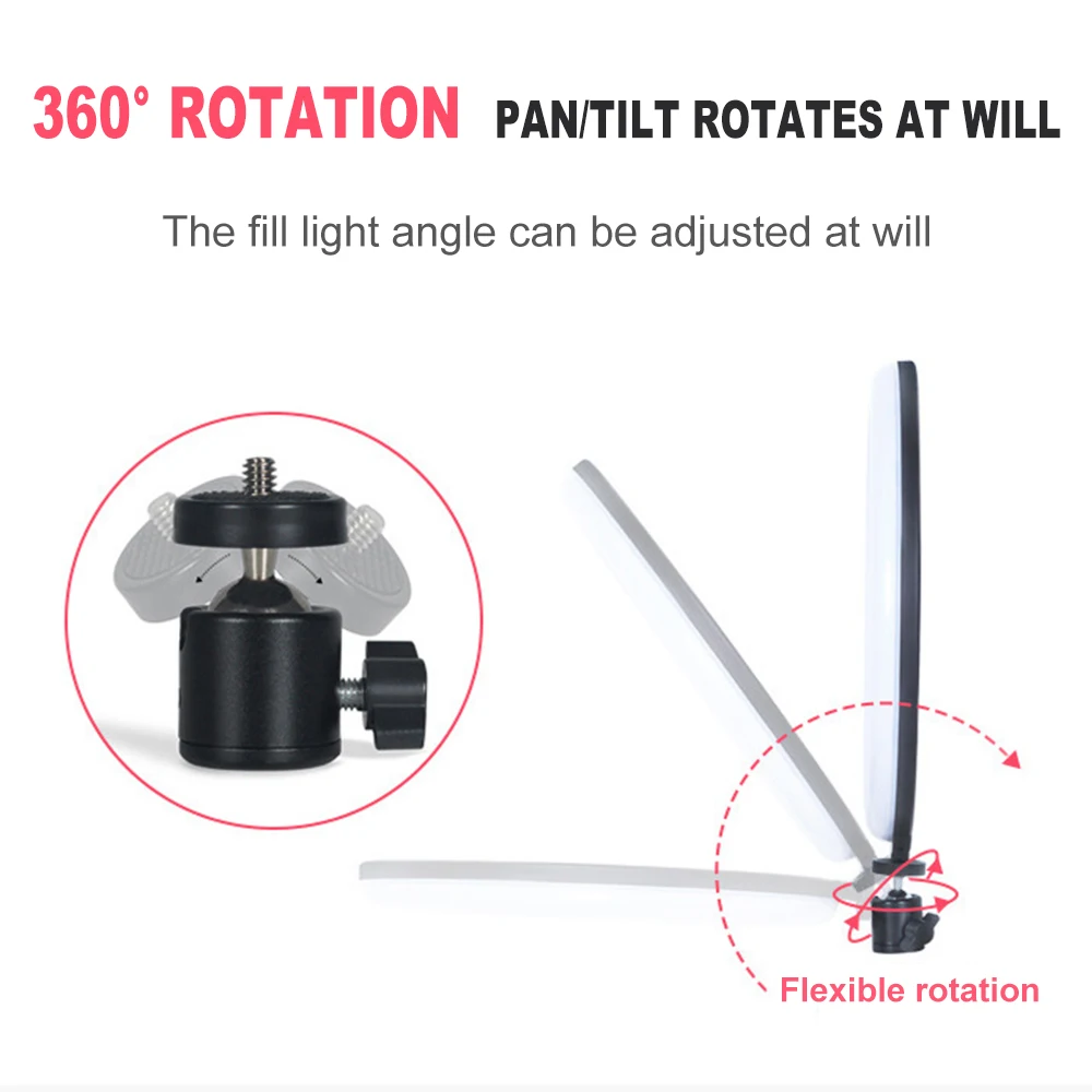 10 pollici 26cm LED Selfie Ring Light con treppiede RingLight con clip per cellulare e supporto per microfono per trucco Video Live Photo