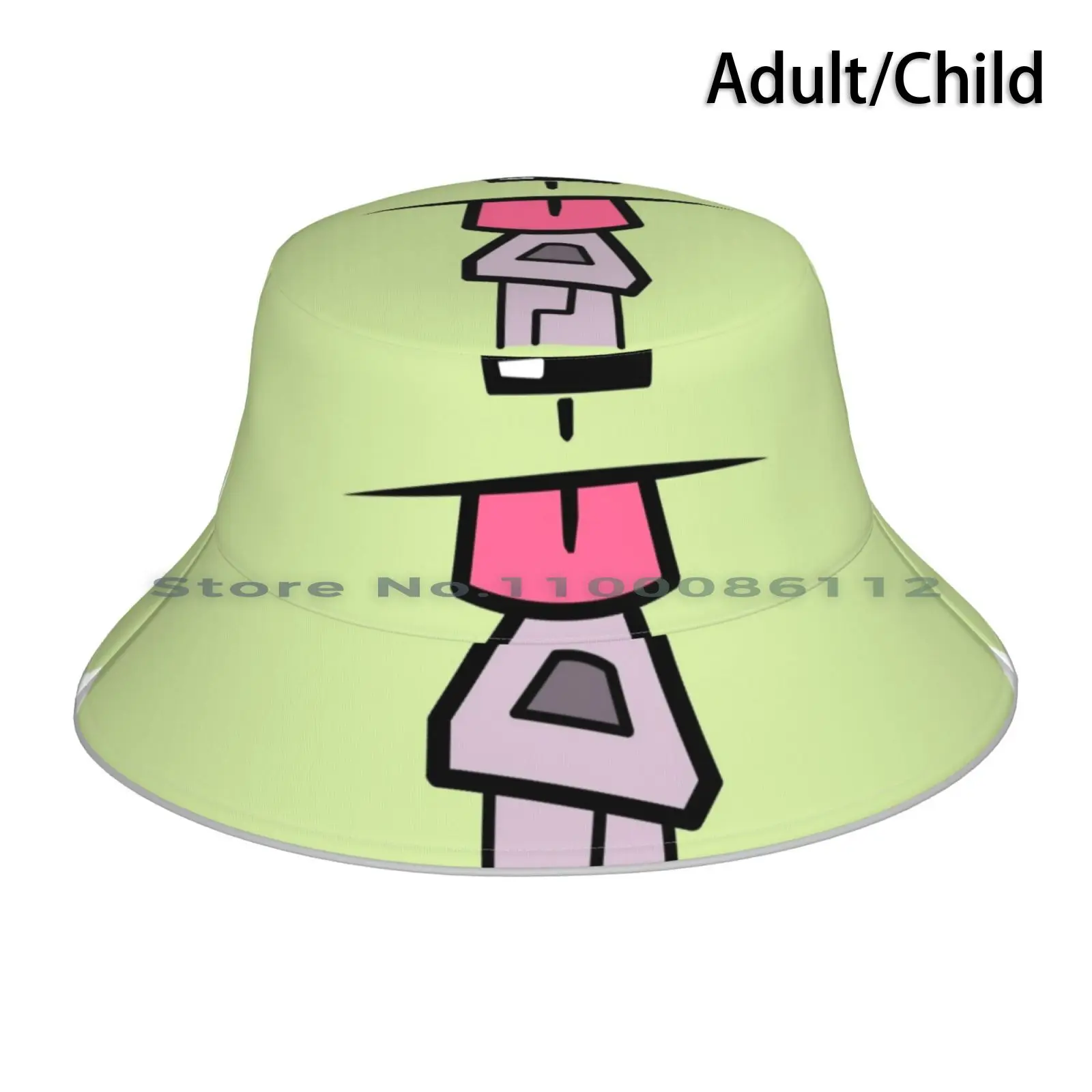 G.i.r. Bucket Hat Sun Cap Gir Zim Invader Pixel Foldable Outdoor Fisherman Hat