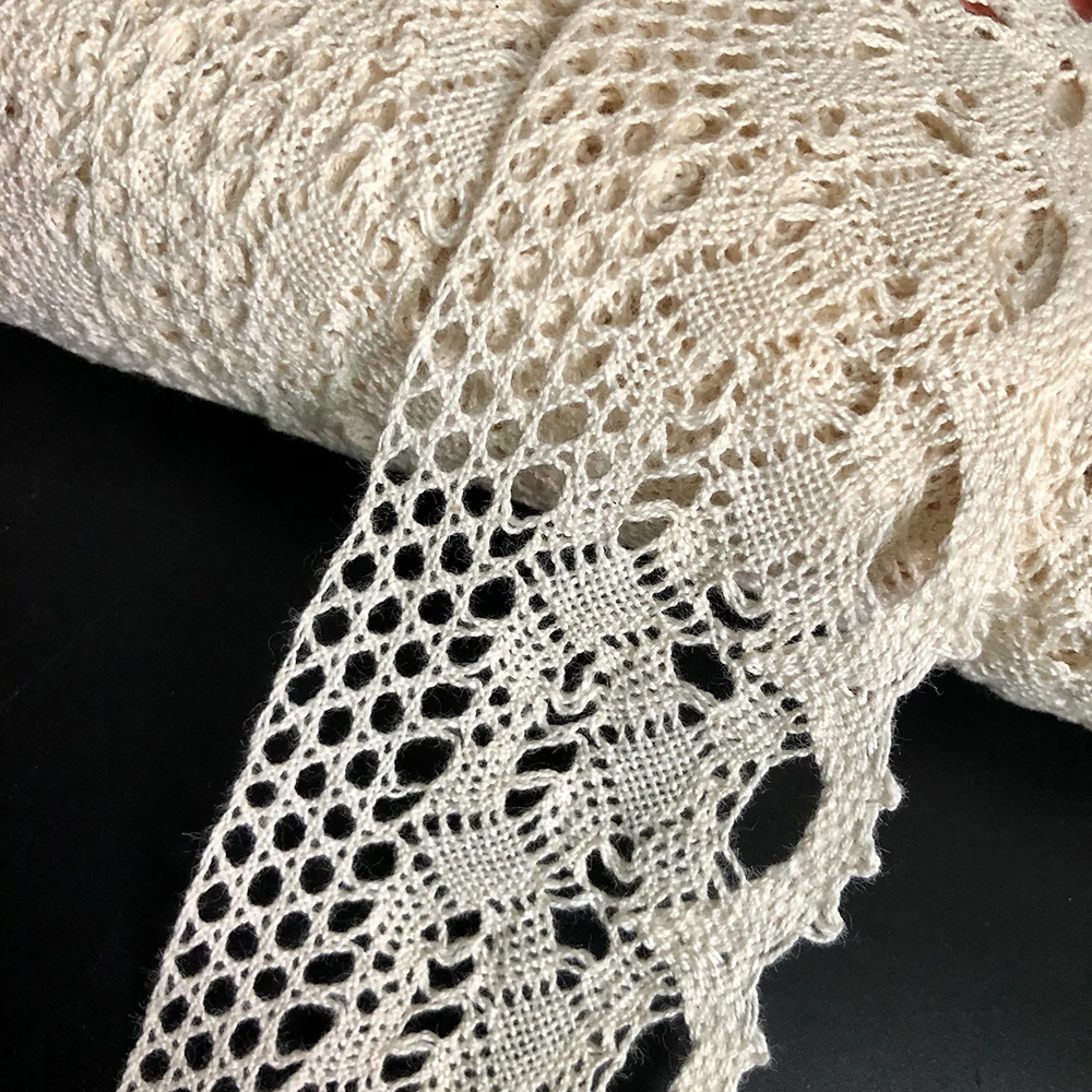 30yard 4.8cm High Quality Clothing Accessories African Lace Fabric Diy Beige Skirt Underwear Wedding Dress Christmas Packing Tap