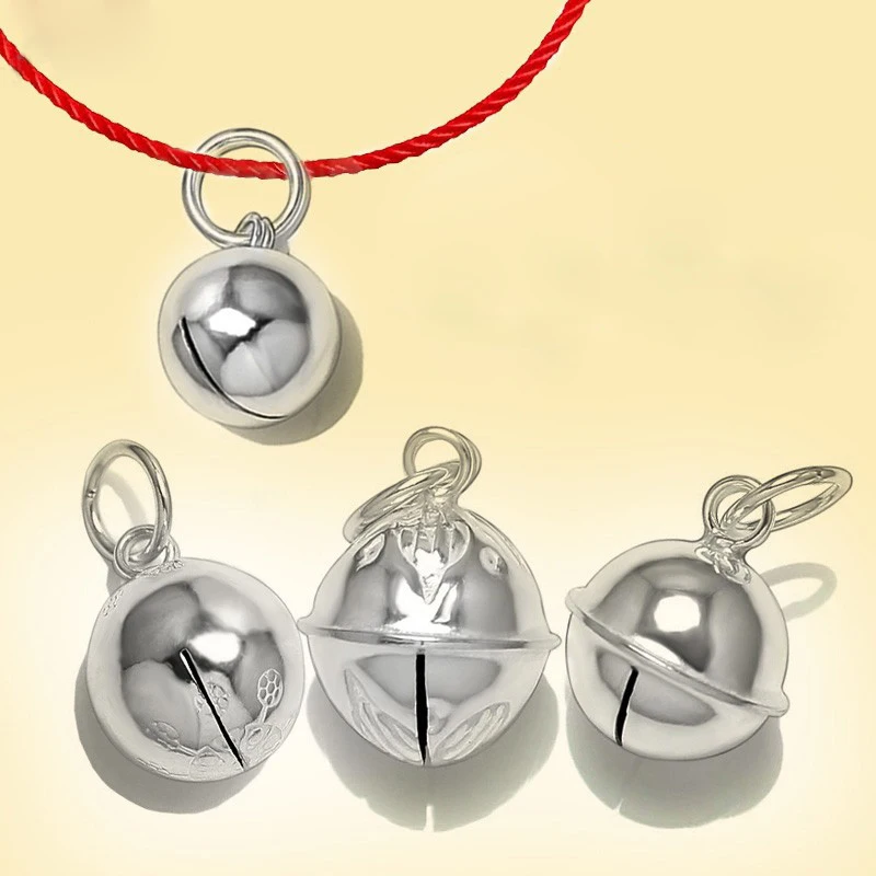 925 Sterling Silver Jingle Bells For DIY Charm Bell Necklace Silver Jewelry Making Accessories Material Wholesale SP-CZ031