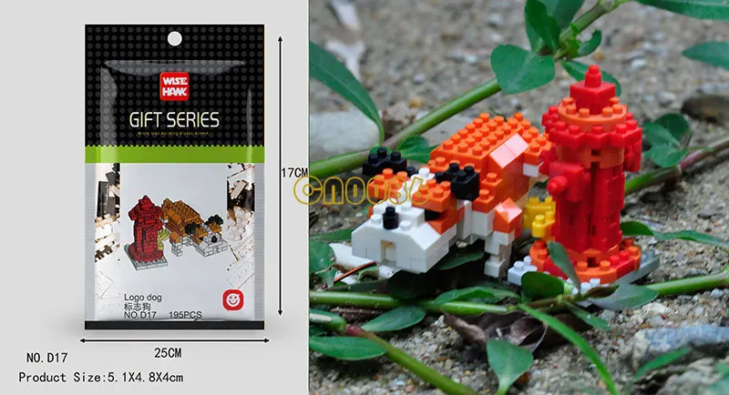 Wisehawk Mini Building Blocks Diamond Animal Model Bag Bricks Dog Cat Moose Fish Series Toys for Children Gifts B24-D15