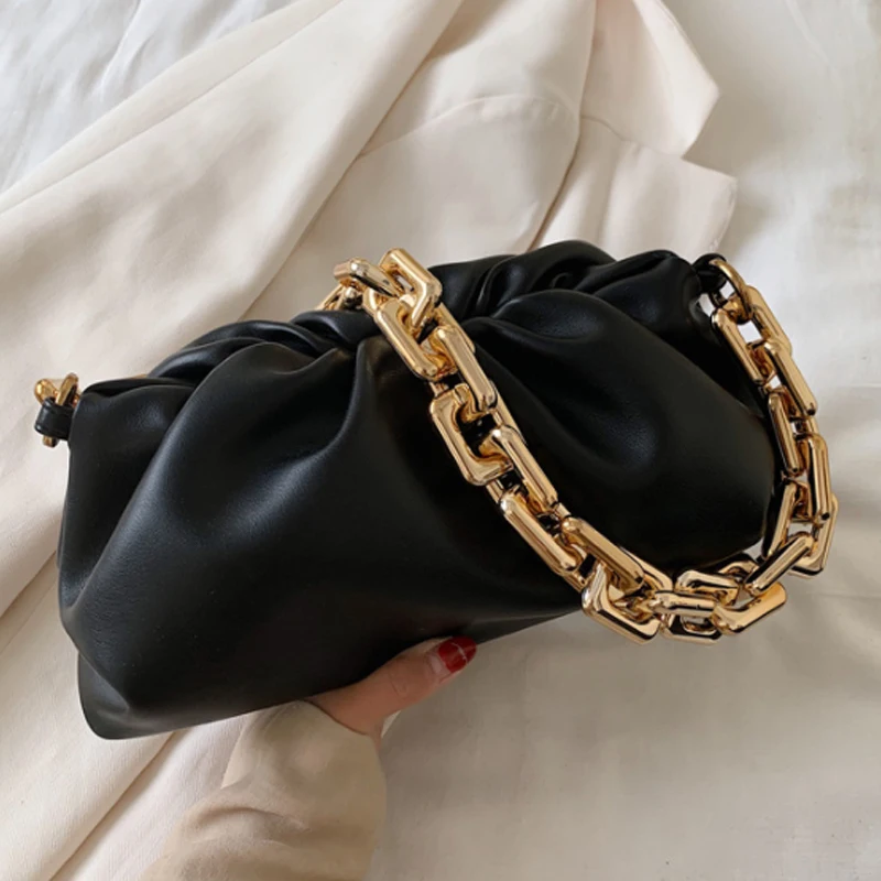 Luxury Gold Chain Women Handbag Fashion Soft Leather Hobos Bag Lady Shoulder Handbags Female Candy Color Travel Hand Bag