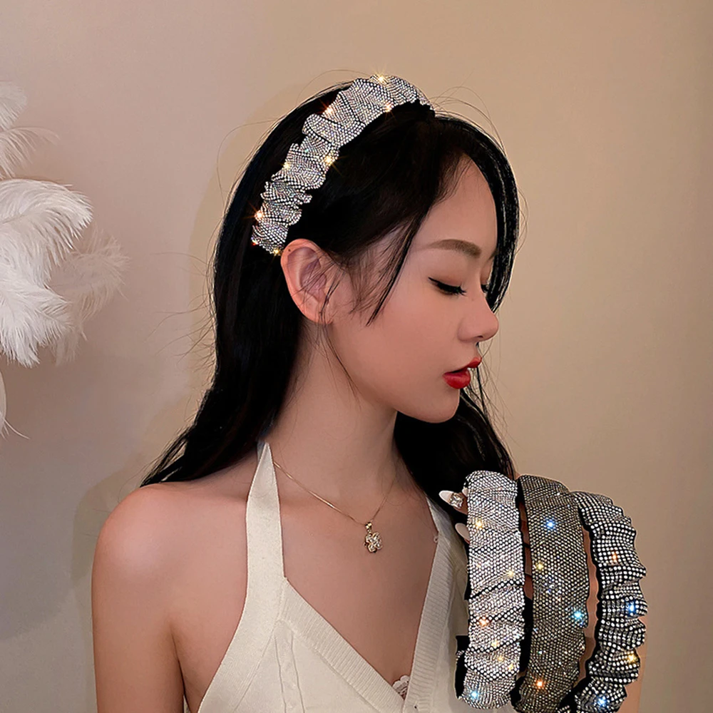 New Fashion Color Sweet Headband Simple Rhinestone Full Rhinestone Headband Ladies Headband Accessories Gift Jewelry