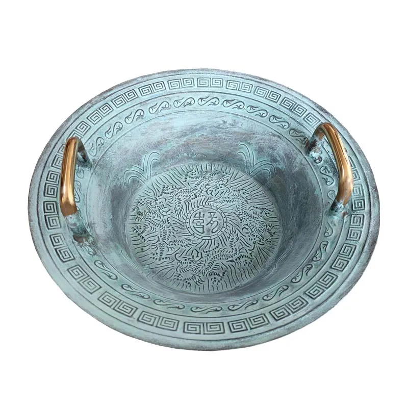 Bronze Dragon washing  wedding copper basin diving resonance  thickened fish washing Wo  ceremony treasure gathering  basin