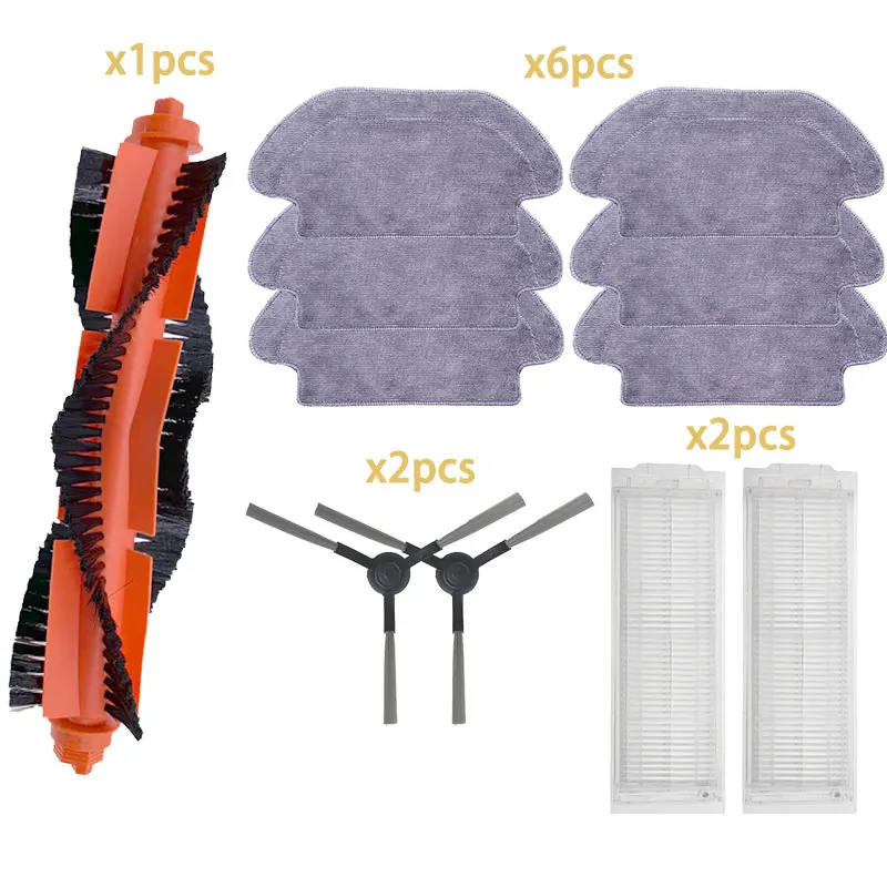 Rodillo de filtro Hepa, cepillo lateral, mopa, paño de trapo para Xiaomi LDS STYJ02YM Conga 3490 Viomi V2 PRO V3 SE, piezas de aspiradora robótica