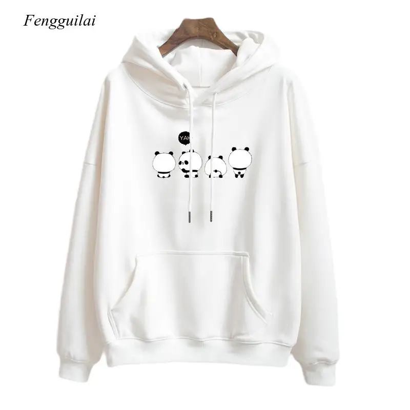 Print Hoodies Women Hooded Oversize Pullovers Harajuku Warm Kawaii Female Loose Streetwear Sweatshirts