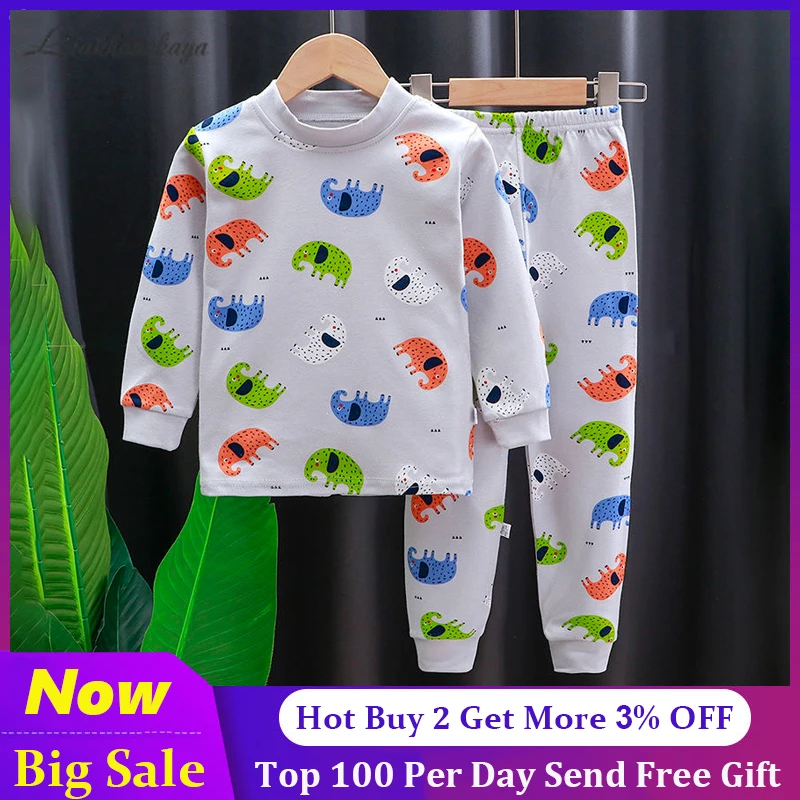 Kids Sleepwear Baby Boys/Girl Spring Cotton Sets Boys Homewear Pajamas Children Pyjamas Teenage Clothes Nightwear 90-160cm