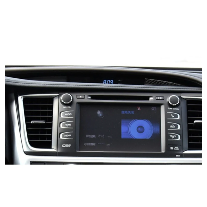 Carbon Fiber Car Clock Display Panel Stickers Trim Cover For Toyota Highlander 2015 2016 2017 2018 Car Accessories Interior