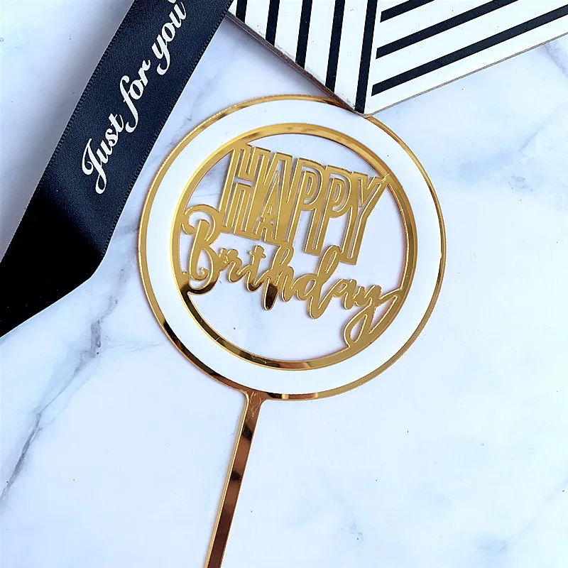 Birthday cake topper Decorations Baking cake Insert Decor Cupcake adult Baby Shower Happy Birthday Party Cake Top Flag Favors