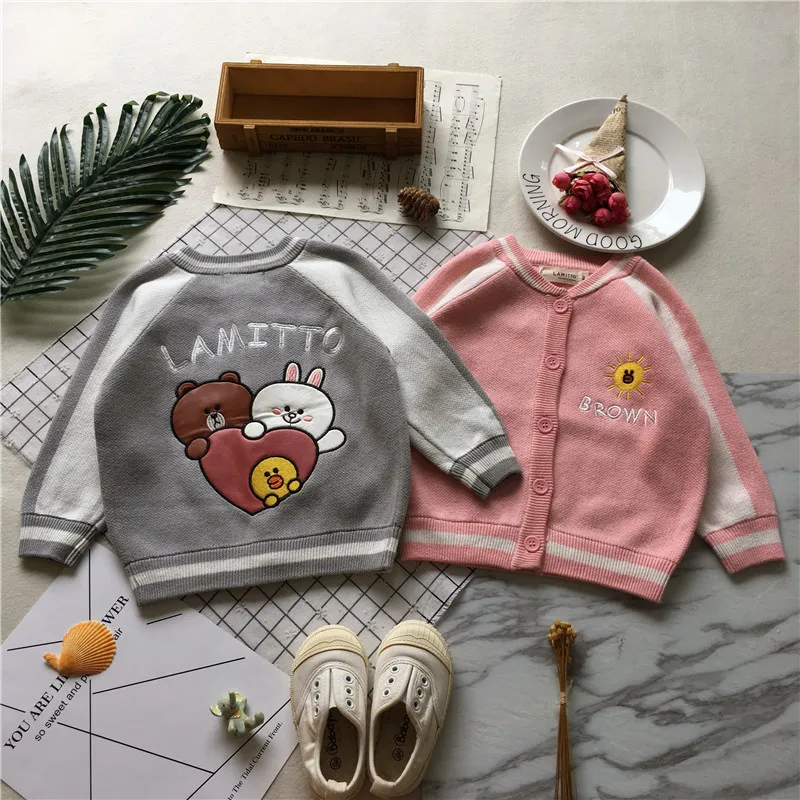 

Tonytaobaby Fall and Winter Clothes New Style Baby Shirt Patch Embroidery Knitted Sweater Baby Sweater