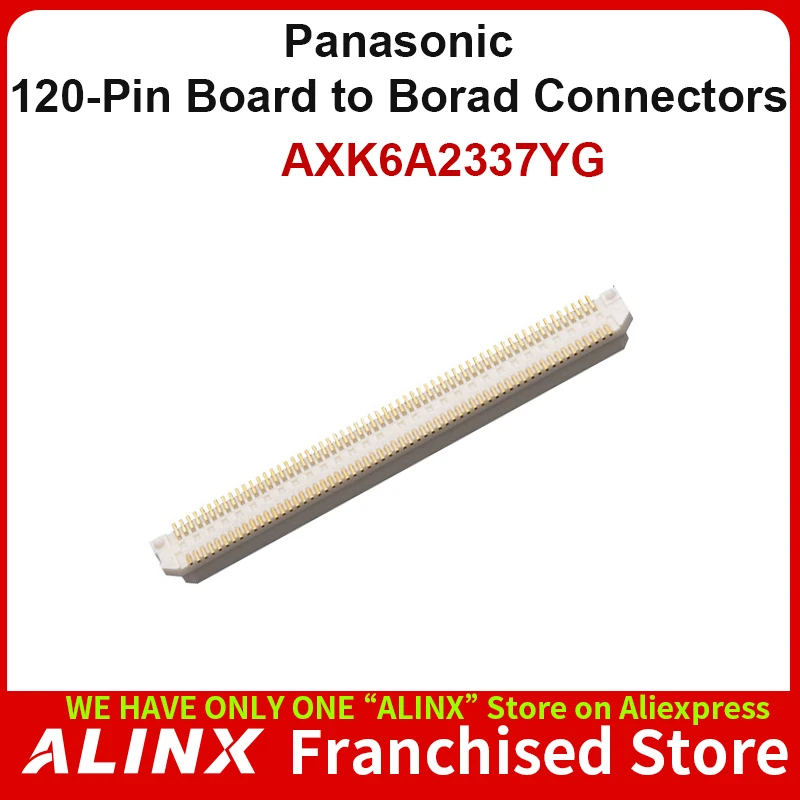 Alinx conector fêmea de placa a-placa industrial de 120 pinos panasonic, espaçamento de 0.5mm