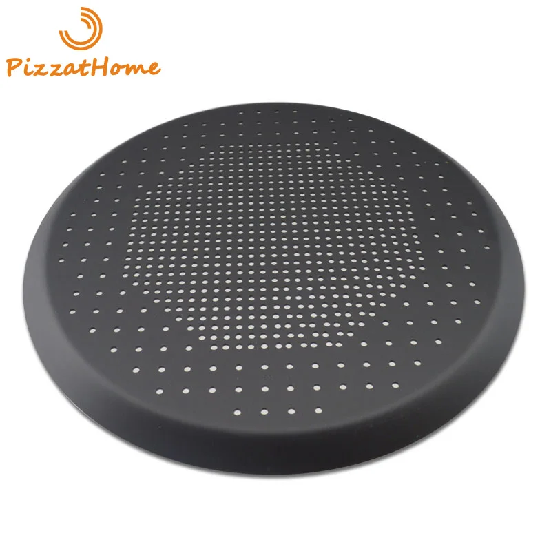 PizzAtHome 6 to 16 inches Pizza Pan Perforated Aluminium Alloy Non-stick Plate Deep Dish Bakeware Round Pizza Tray Baking Tool