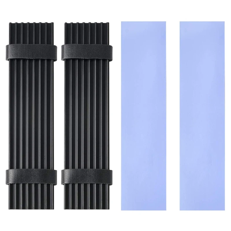 2 قطعة الألومنيوم M.2 القرص الصلب المبرد تبديد الحرارة المبرد التبريد السيليكون لوحة حرارية برودة ل NGFF NVME M2 2280 PCIE SSD