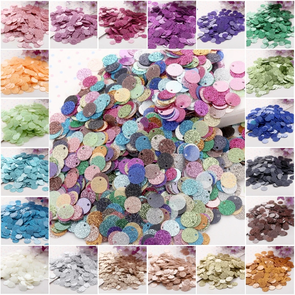 Glitter Sequin 10mm 6mm 1side hole Flat Round PVC Loose Sequins For Crafts Paillette Sewing Decoration DIY Accessory Lentejuela