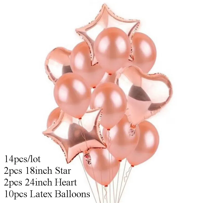 14/20pcs Multi Confetti Heart Star Foil Balloon Baby Shower Happy Birthday Party Helium Ballons Wedding Anniversary Decor Globos image 2