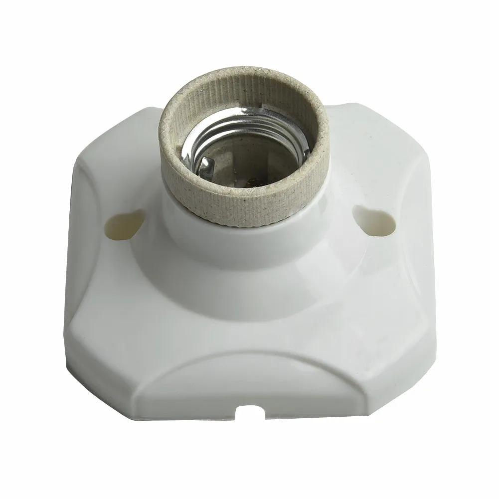 1pcs E27 Heat Light Bulb Lamp Socket Holder White Porcelain Straight Glazed Ceramic Hot  New Lighting Accessories