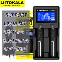 LiitokalaLii-PD2 Lii-PD4 18650 3.7V Li-ion charger 1.2V NiMH 3.2V LiFePO4 21700 18350 18500 AAA 3.85V cargador 26650 battery