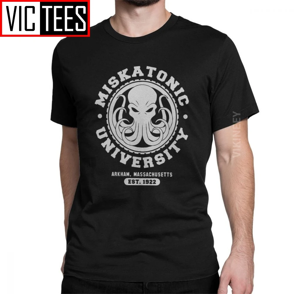 Maglietta da uomo Miskatonic University Necronomicon Call Of Cthulhu Cthulu Lovecraft novità T-Shirt in cotone di grandi dimensioni