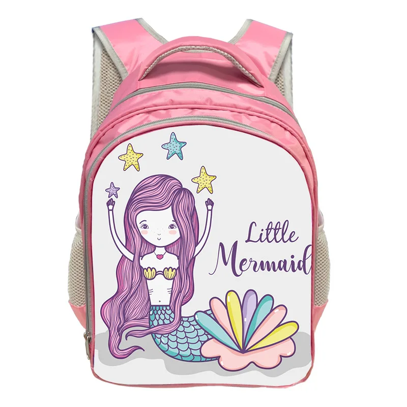 Disney Cartoon Bags Fairy Tale Schoolbag For Girls Cartoon Little Mermaid Ariel Princess Backpack Kids School Bag Book Bags