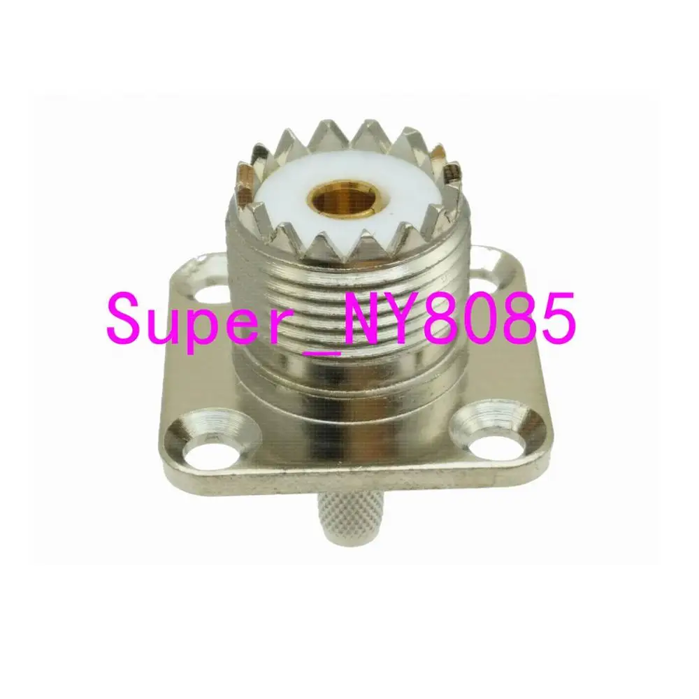 1pcs Connector SO239 UHF Female 4-hole 25mm Flange crimp RG58 RG142 LMR195 cable RF Coaxial Wire Terminals