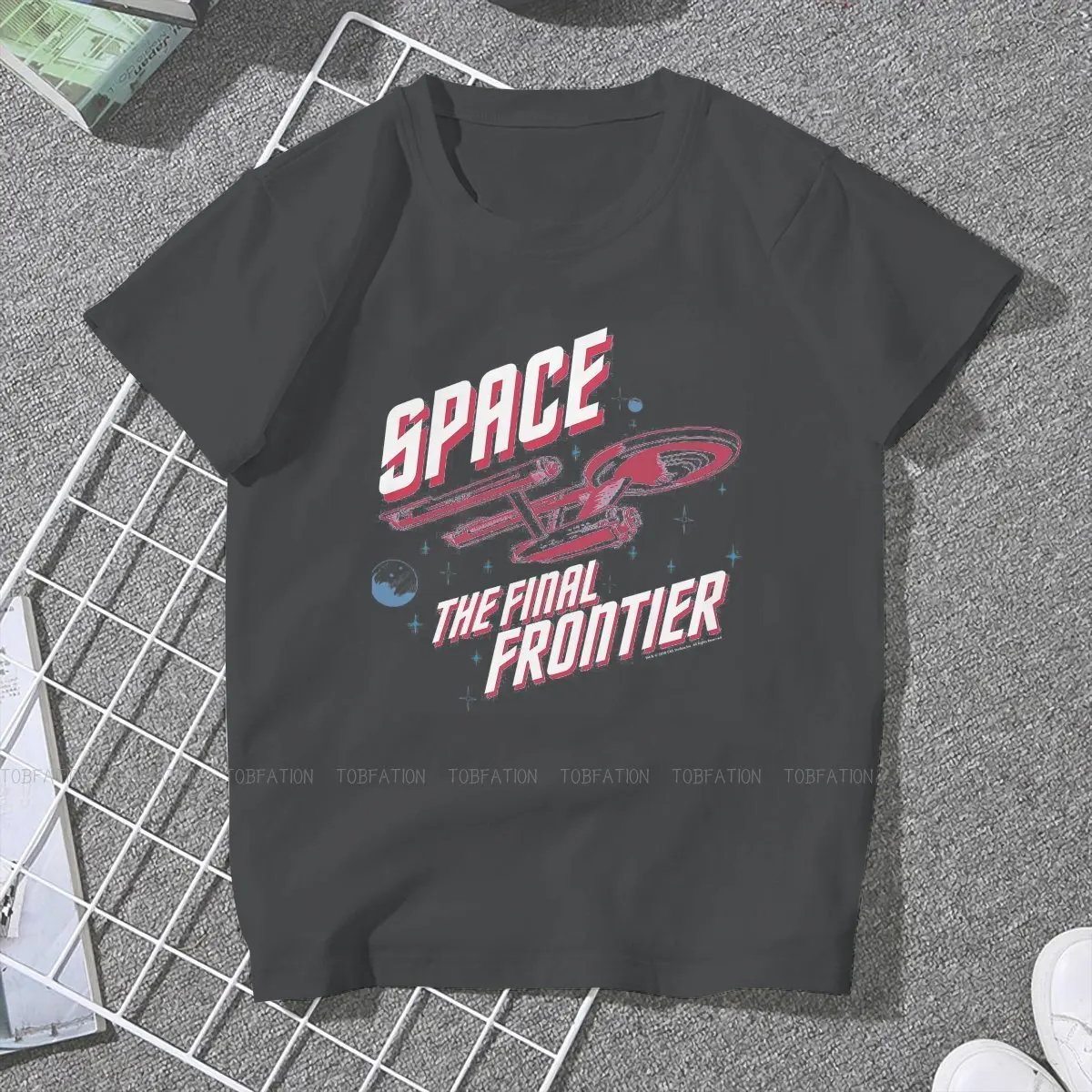 Final Frontier Sketch Women Clothing Stars Treke Space Science TV Series Female Tshirts Vintage Gothic Loose Tops Tee Kawa