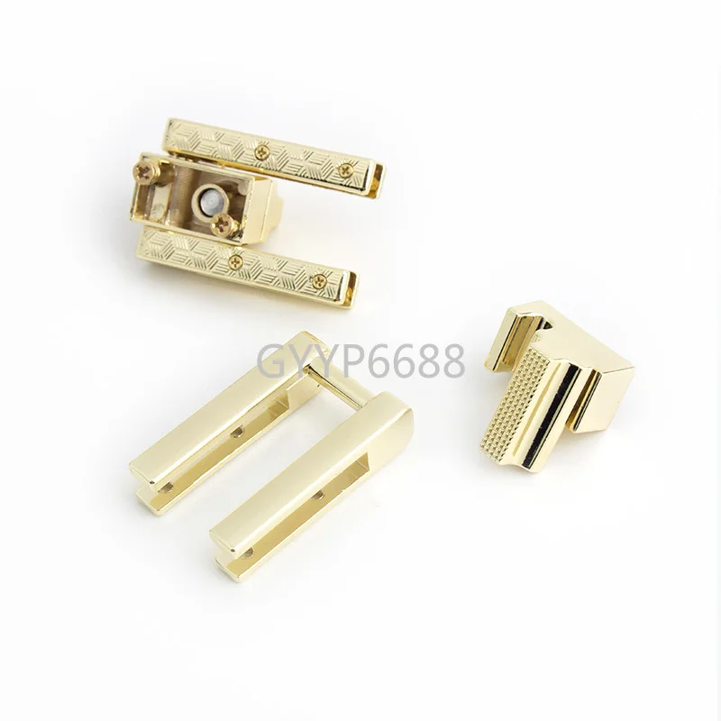 5-20sets 25*50mm Lock Bag Decorative Clasps Closure Diy Hardware Accessory Light gold Purse lock