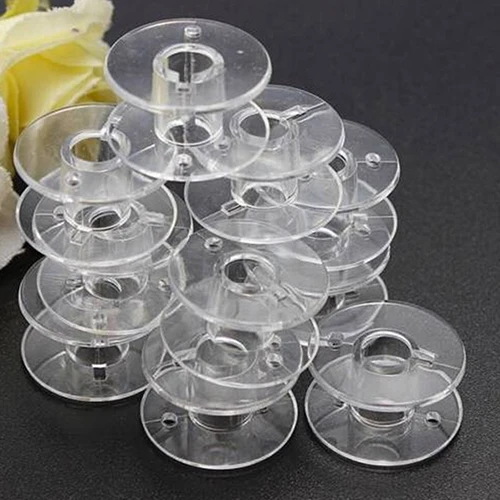 10Pcs Clear Plastic Sewing Bobbins Threads Empty Spools For Brother Sew Machine Handwork Accessories Sewings Tools